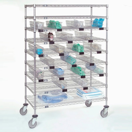 Nexel Procedure Cart, Chrome Plated Steel, 68 in H, 48 in W B2273855